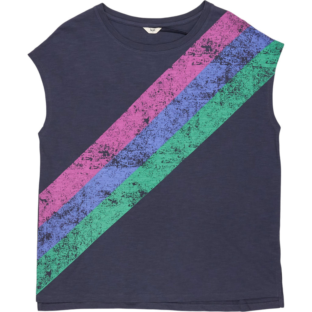Hush Ebony Rainbow Stripe Boyfriend Tee