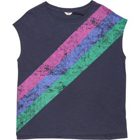 Hush Ebony Rainbow Stripe Boyfriend Tee