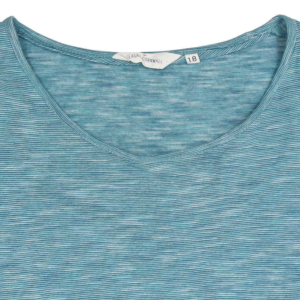 Seasalt Cornwall Teal Striped Top