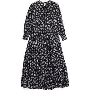 Rixo Black Floral Midi Dress