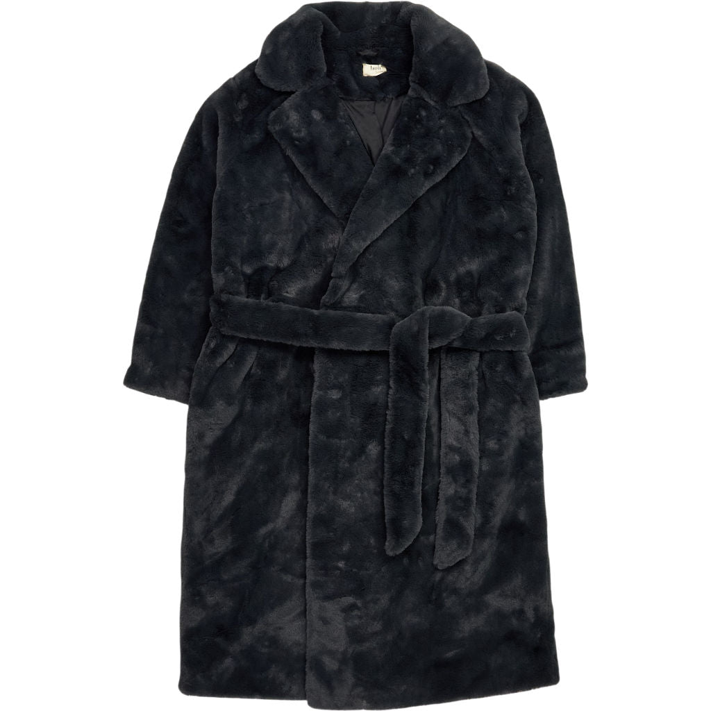 Hush Charcoal Jolene Faux Fur Belted Coat