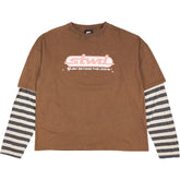 Pull & Bear Brown Graphic Long Sleeve T-Shirt