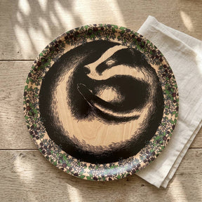 Sleeping Badger Birch Round Tray
