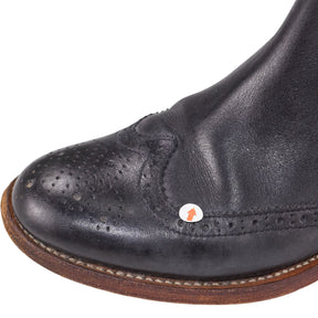 Grenson Black Leather Brogue Chelsea Boots
