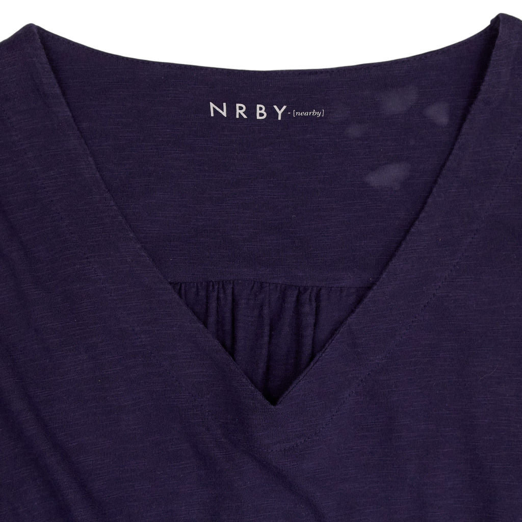 NRBY Blue Cotton V-Neck Dress