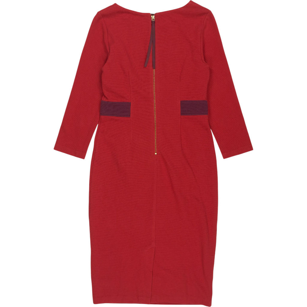 Boden Red Crew Neck Formal Dress