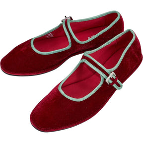 Pull & Bear Red Velvet Flats