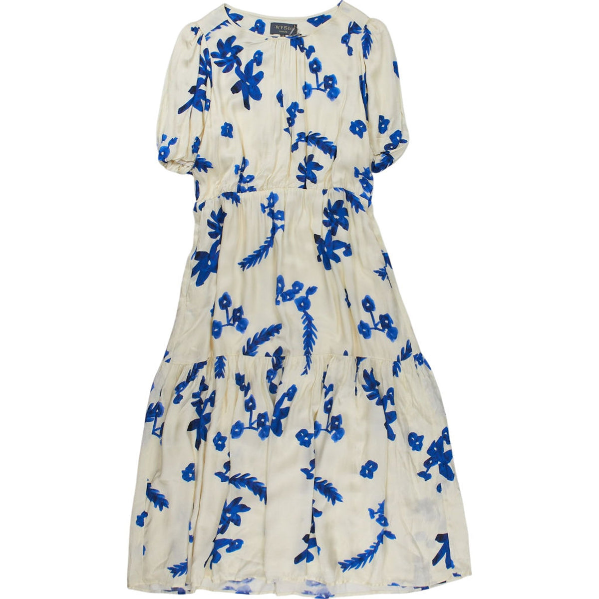 Wyse Cream Blue Floral Dress