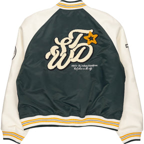 Pull & Bear Green Varsity Jacket