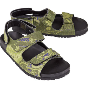 By Walid Green Patterned Sandals