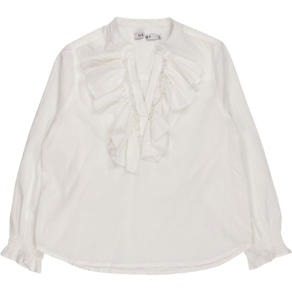 NRBY White Ruffle Blouse