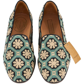 Stubbs & Wootton Turquoise Mosaic Slippers
