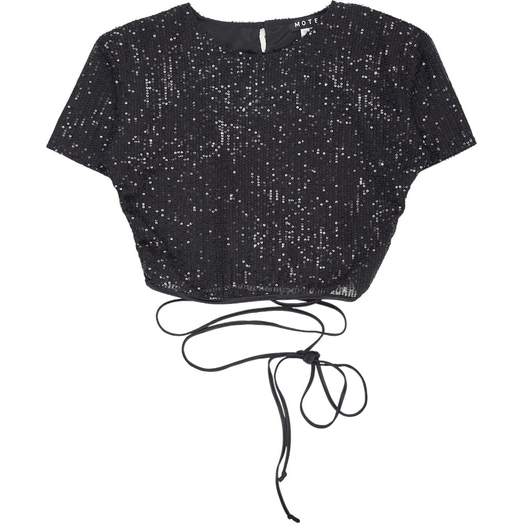 Motel Black Tasya Top Drape Sequin