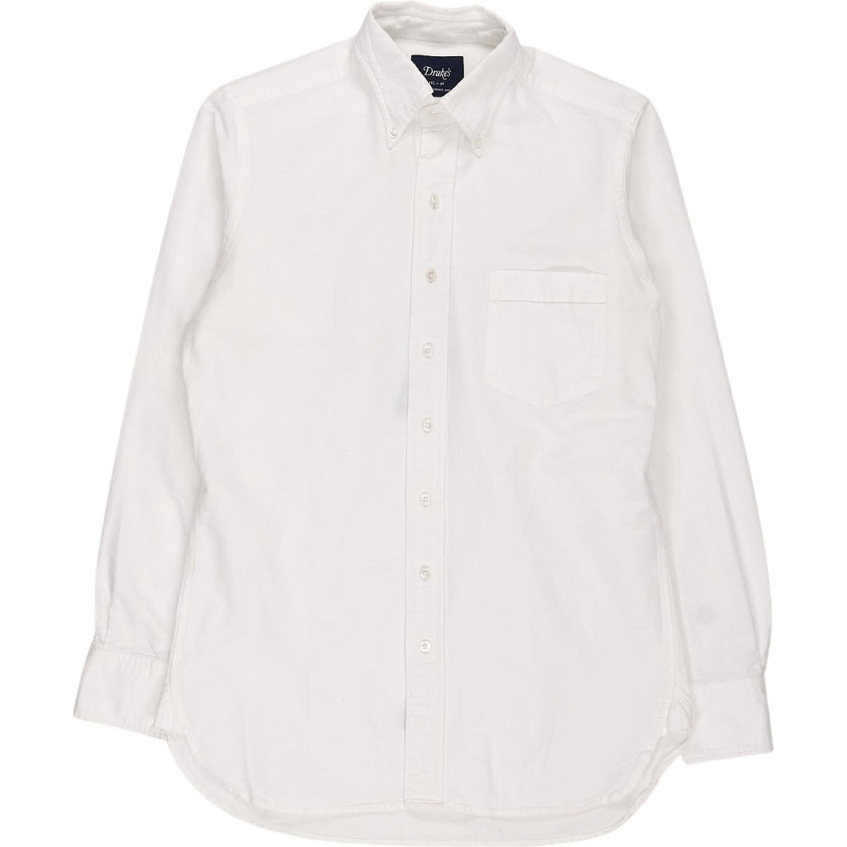Drake's White Button Down Oxford Shirt
