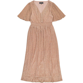 WYSE London Pink Metallic Midi Dress