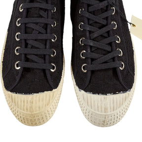 YMC Black Cotton Weave High Top Trainers