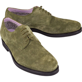 Manolo Blahnik Green Suede Derby Shoes