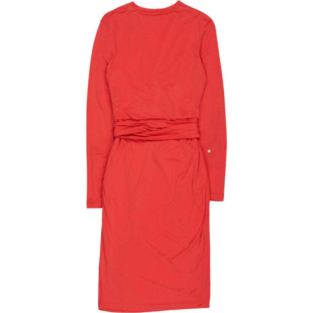 Issa Red Wrap Long Sleeve Dress