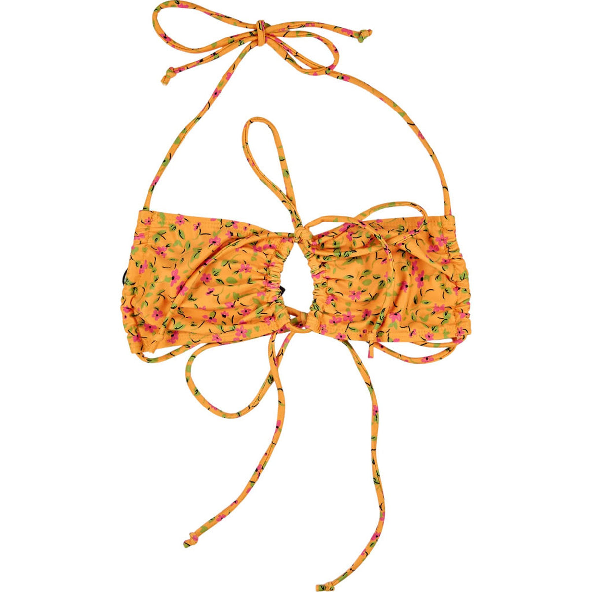 Motel Orange Floral Ricoa Bikini Top
