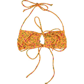 Motel Orange Floral Ricoa Bikini Top