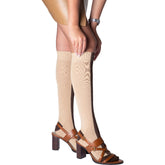 Amari-Amari Beige/Chocolate Knee-High Socks