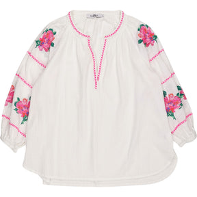 NRBY White Embroidered Boho Blouse