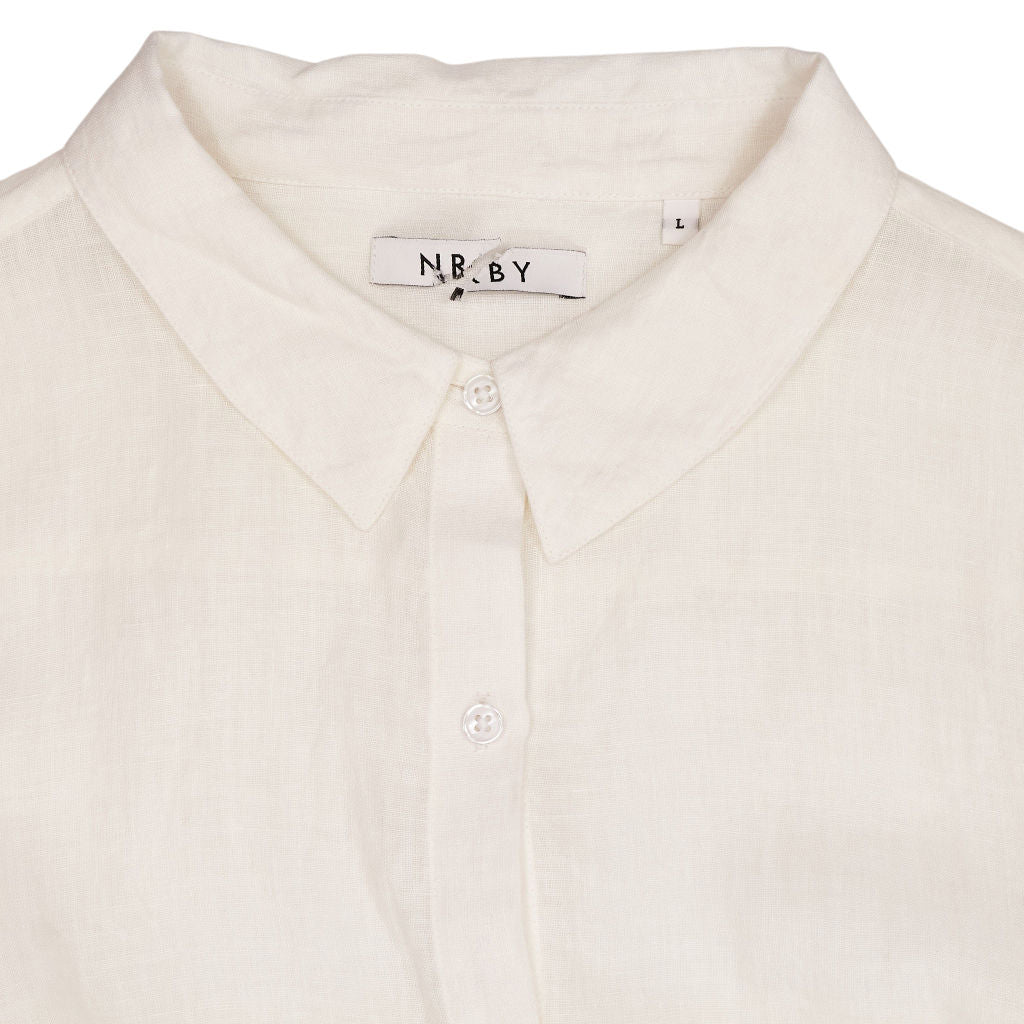 NRBY White Linen Shirt Dress