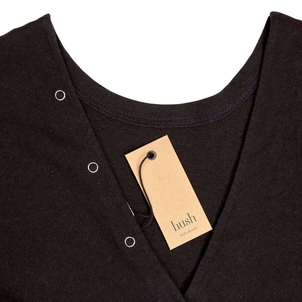 Hush Black V Back Snap Jersey Tee
