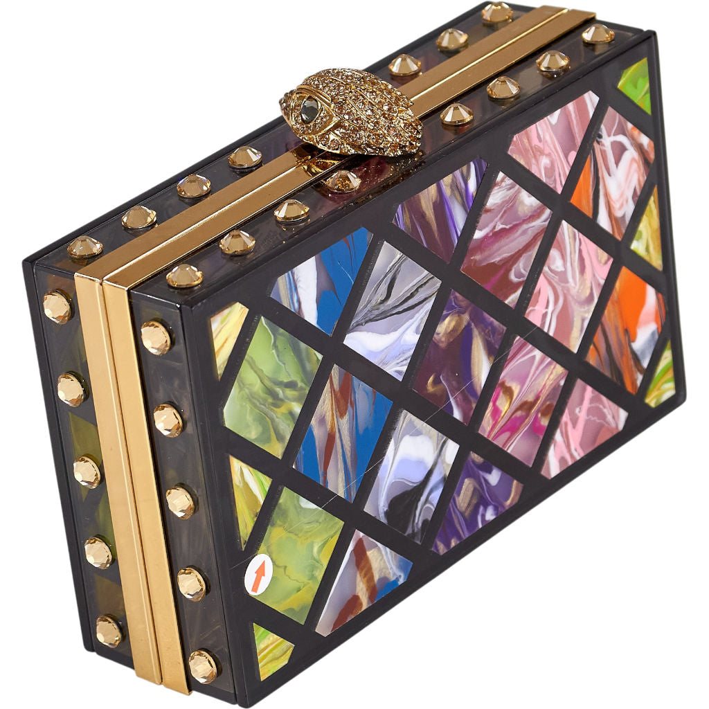 Kurt Geiger Multicolor Acrylic Crystal Clutch