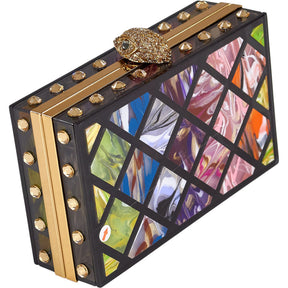 Kurt Geiger Multicolor Acrylic Crystal Clutch