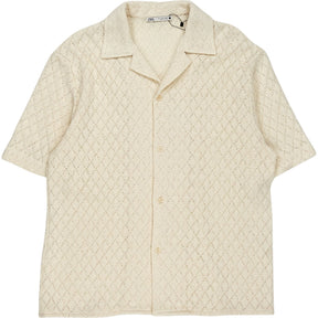 Zara Cream Textured Short Sleeve Shirt