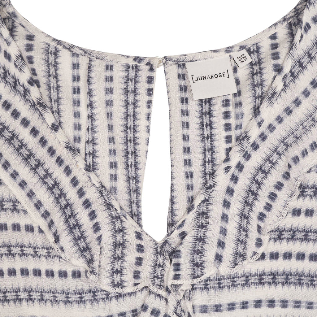 Juna Rose Blue White Striped Knee Tea Dress