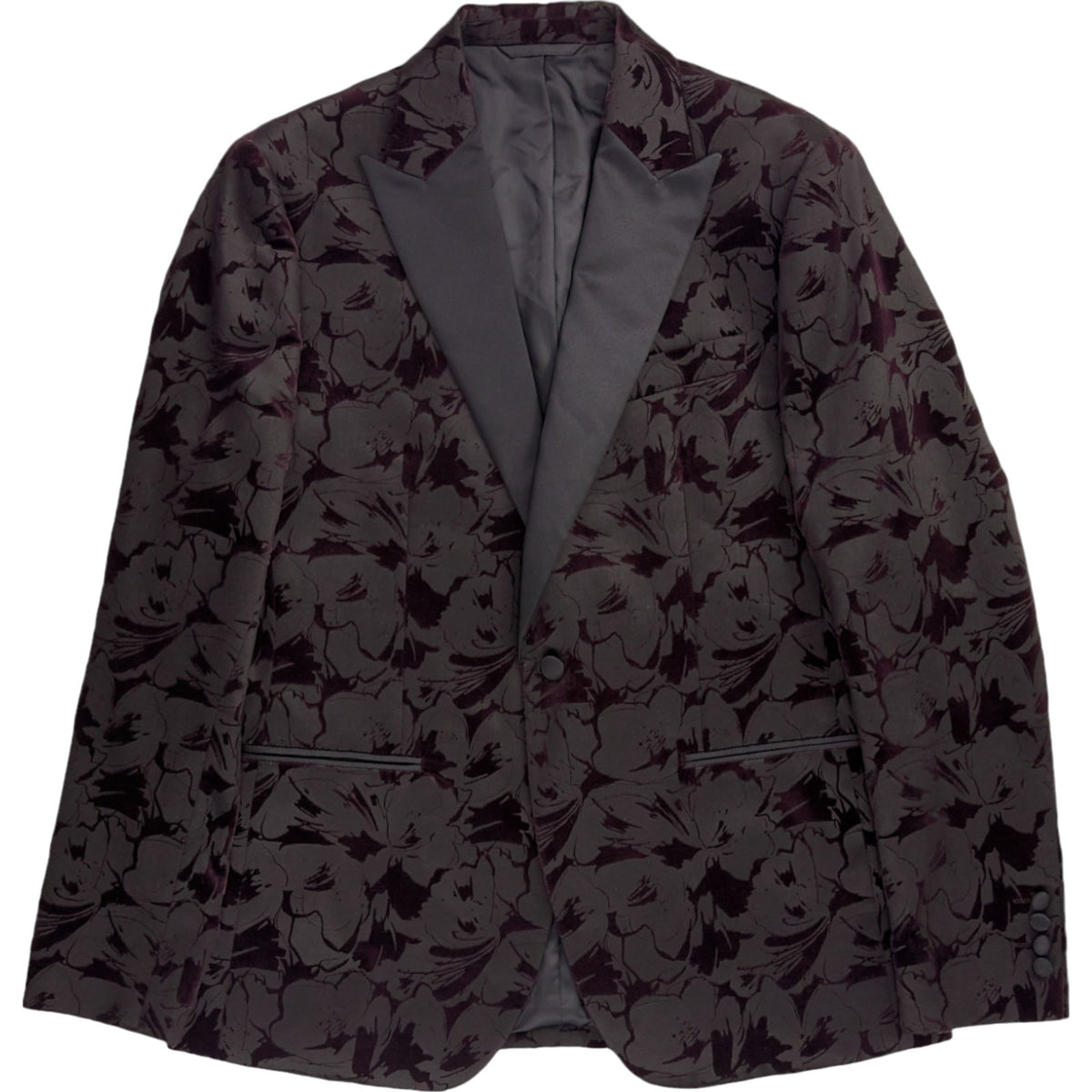 Moss Slim Fit Black Floral Jacket