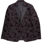 Moss Slim Fit Black /Burgundy Floral Jacket