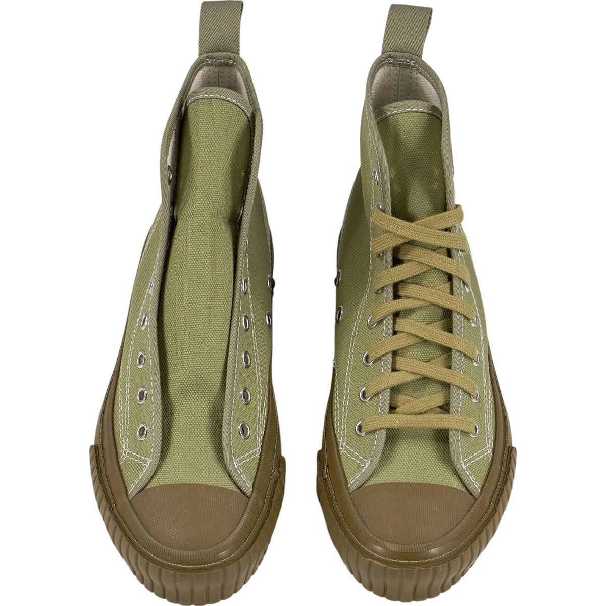 MOONSTAR X YMC Olive Canvas High-Top Trainers