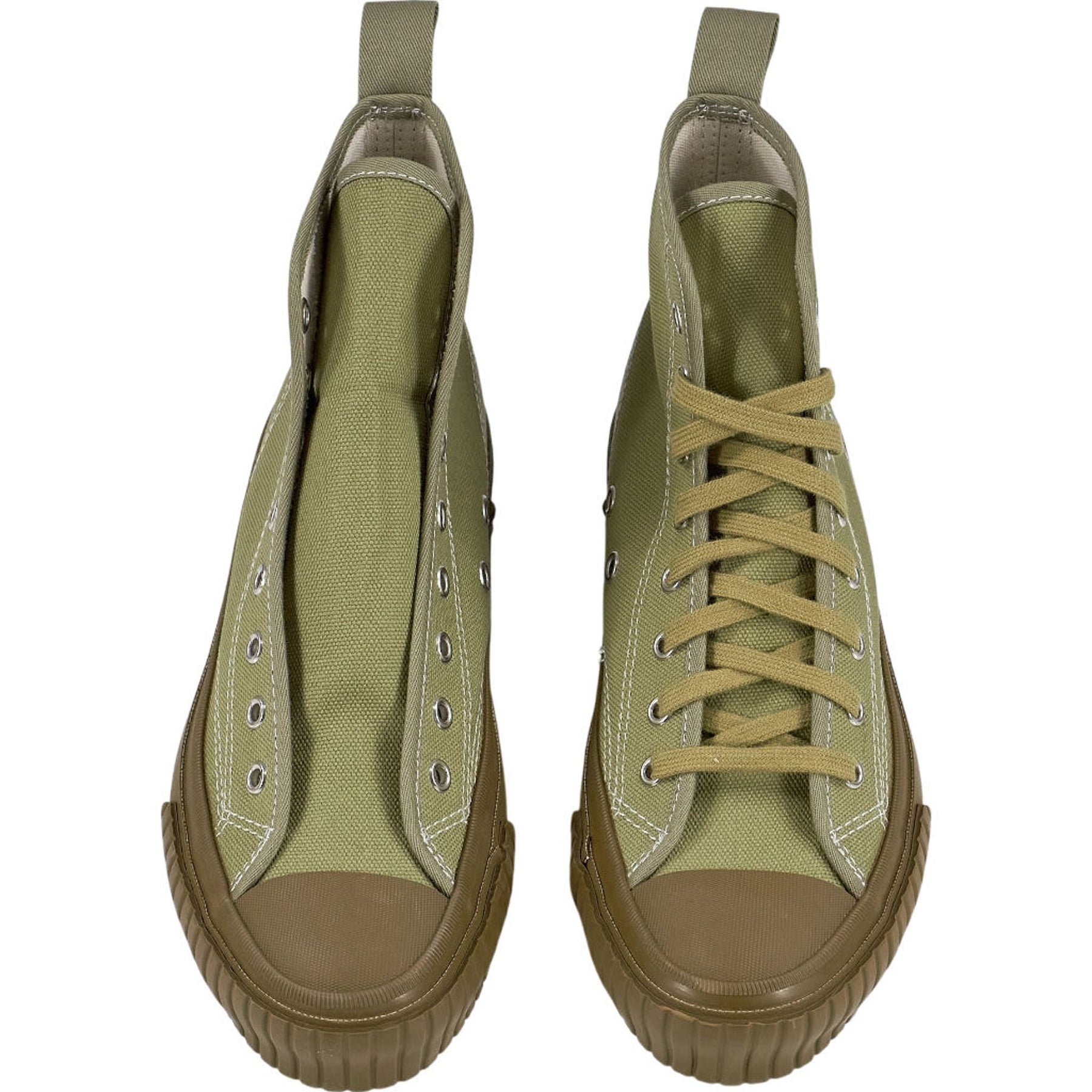 MOONSTAR X YMC Olive Canvas High-Top Trainers