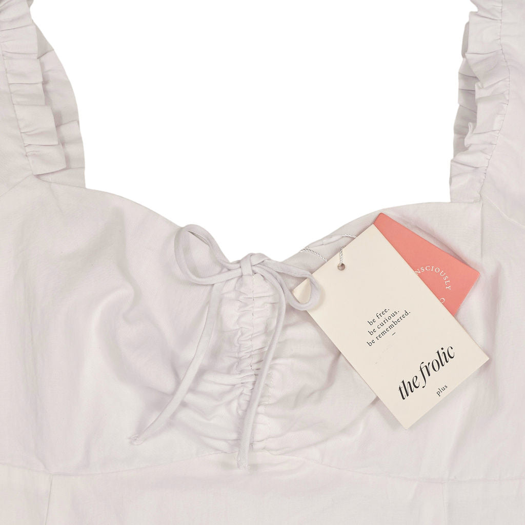 The Frolic Plus White Cotton Mini Dress