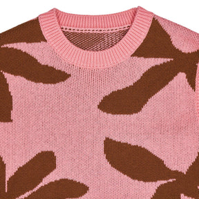 OMNES Pink Brown Floral Knit Vest