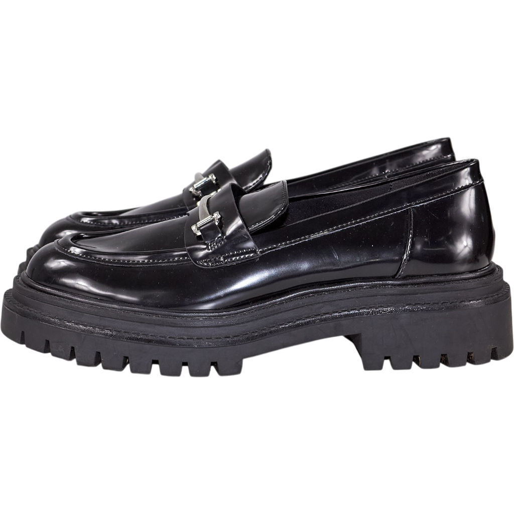 Pull & Bear Black Loafers with Silver Detail
