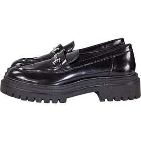 Pull & Bear Black Loafers with Silver Detail