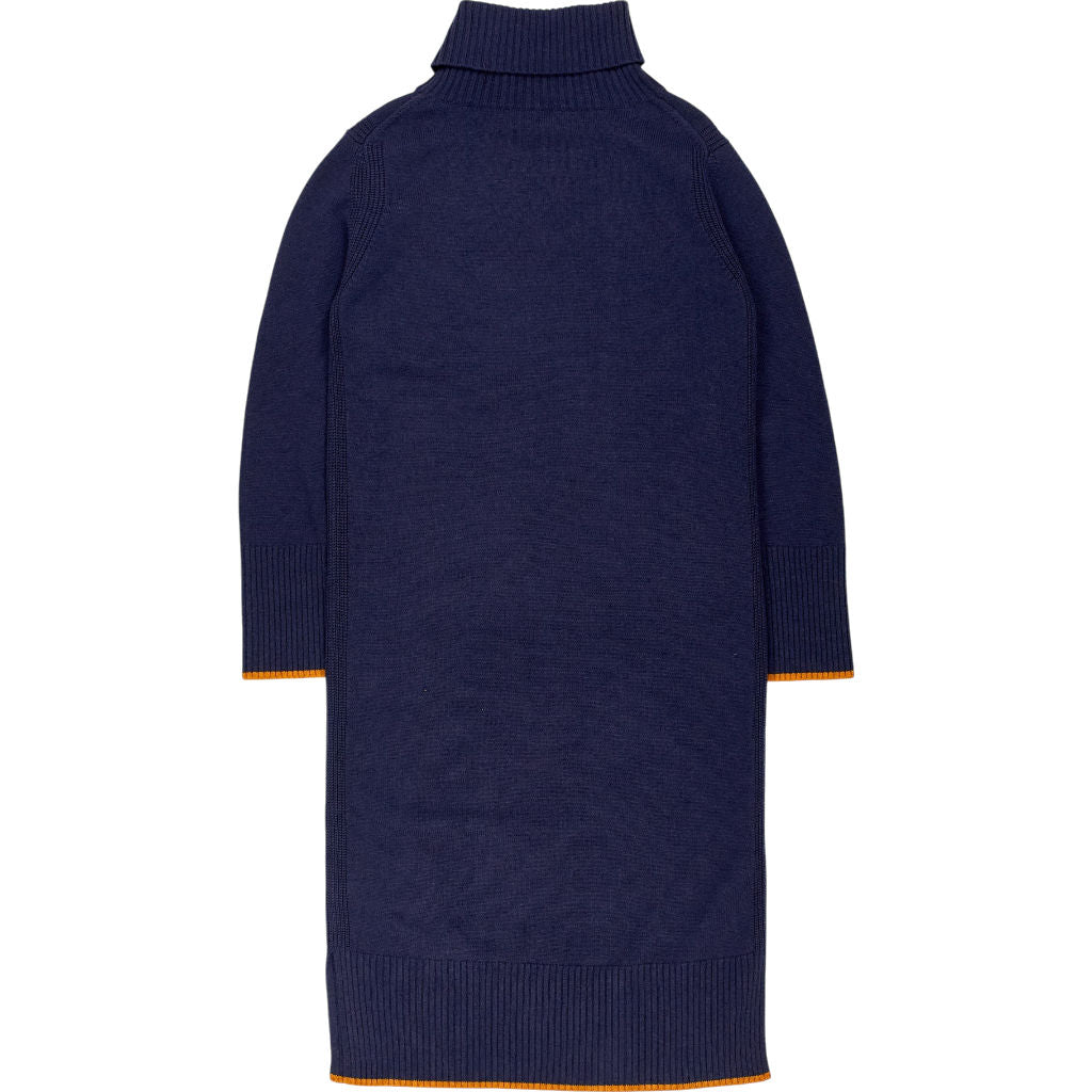 Wyse Navy Wool Turtleneck Dress