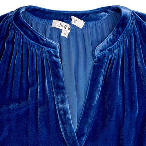 NRBY Blue Velvet Midi Dress