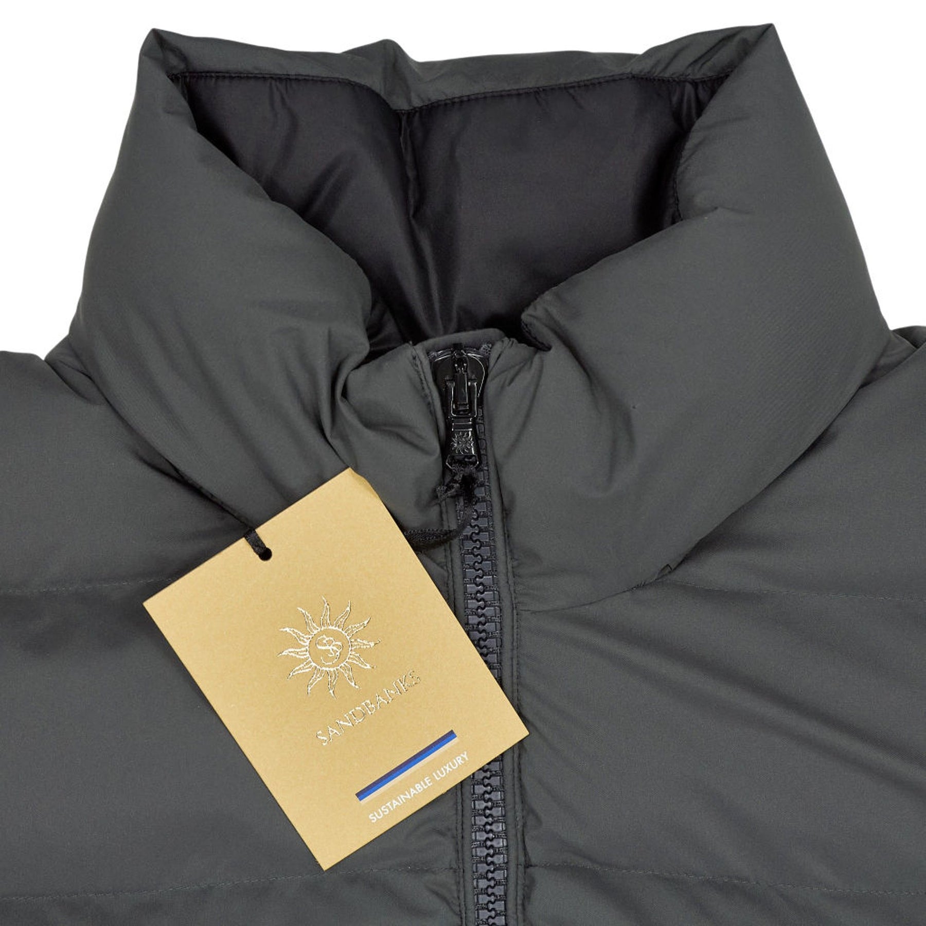 Sandbanks Charcoal Printed Puffer Jacket