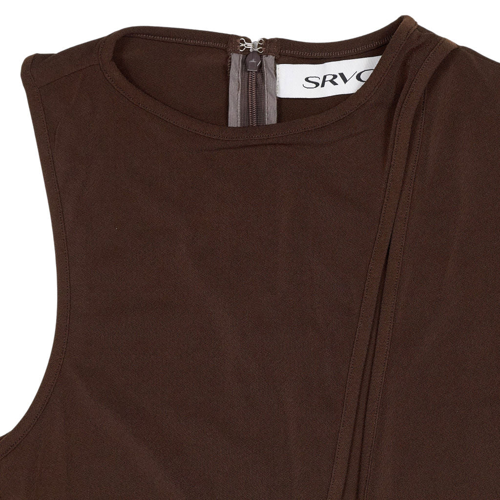 SRVC Brown Sleeveless Maxi Dress