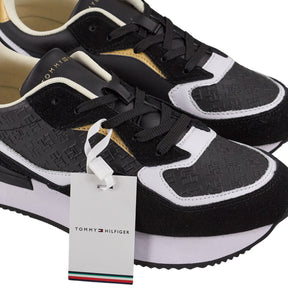Tommy Hilfiger Black Lux Monogram Runner Trainers