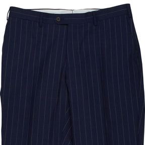 Moss Navy Pinstripe Wool Trousers