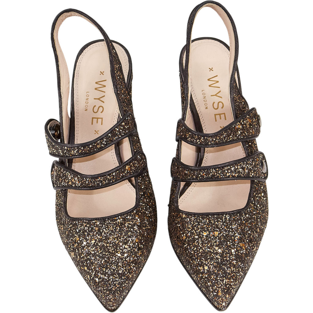 WYSE Glitter Strappy Heels