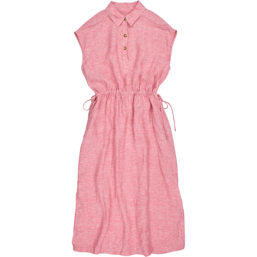 NRBY Pink Sleeveless Collared Dress