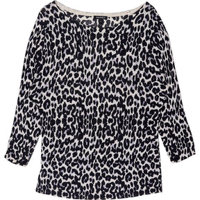 Baukjen Black White Leopard Print Wool Top