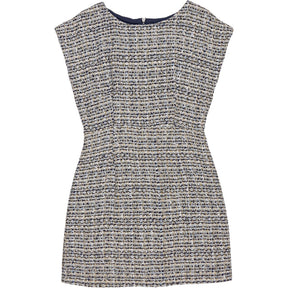 Apricot Blue Tweed Shift Dress
